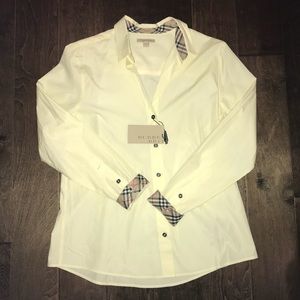 Burberry Yellow Button Down Blouse